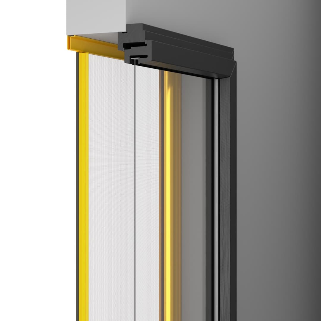 Seitliches Rollo-Fliegengitter: 3 mm ultradünne Bodenschiene, seitliche ...